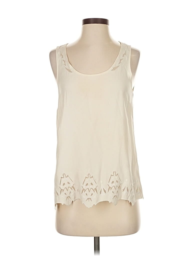 RAG & BONE Pre-owned Sleeveless Top Ivory Scoop Neck Tops In White