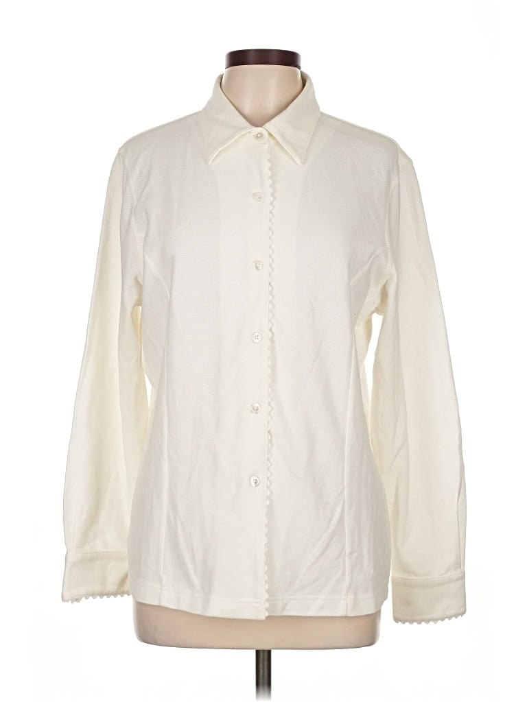 Pre-owned Orvis Long Sleeve Button Down Shirt In White
