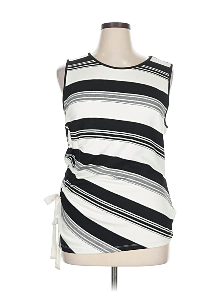 HALOGEN Pre-owned Sleeveless Top White One Shoulder Neckline Tops