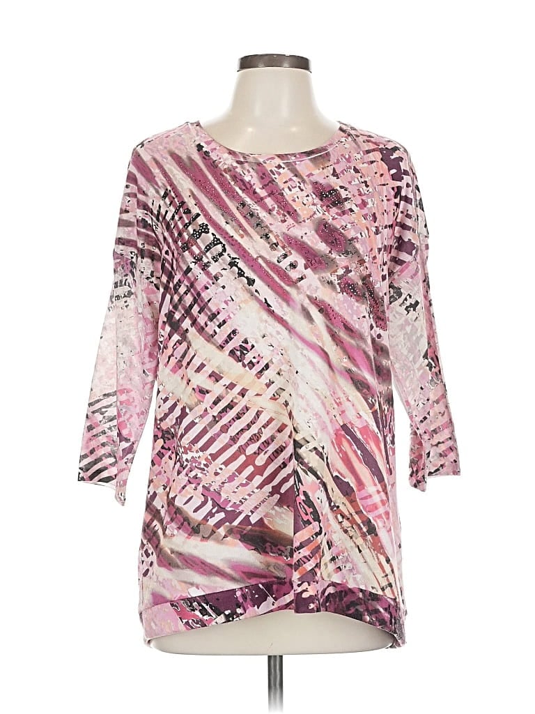 Pre-owned Christopher & Banks 3/4 Sleeve T-shirt In Pink