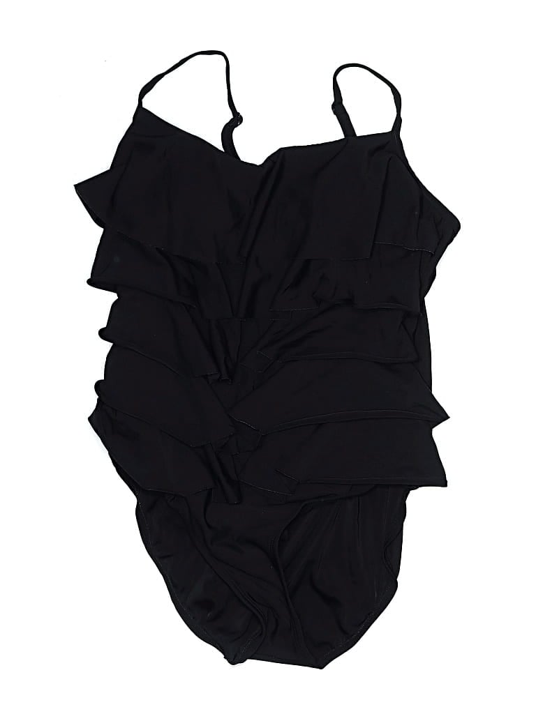 Pre-owned Aqua Green One Piece Swimsuit In Black