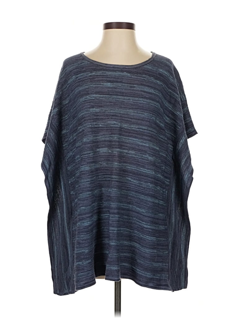 Pre-owned Purejill Poncho In Blue