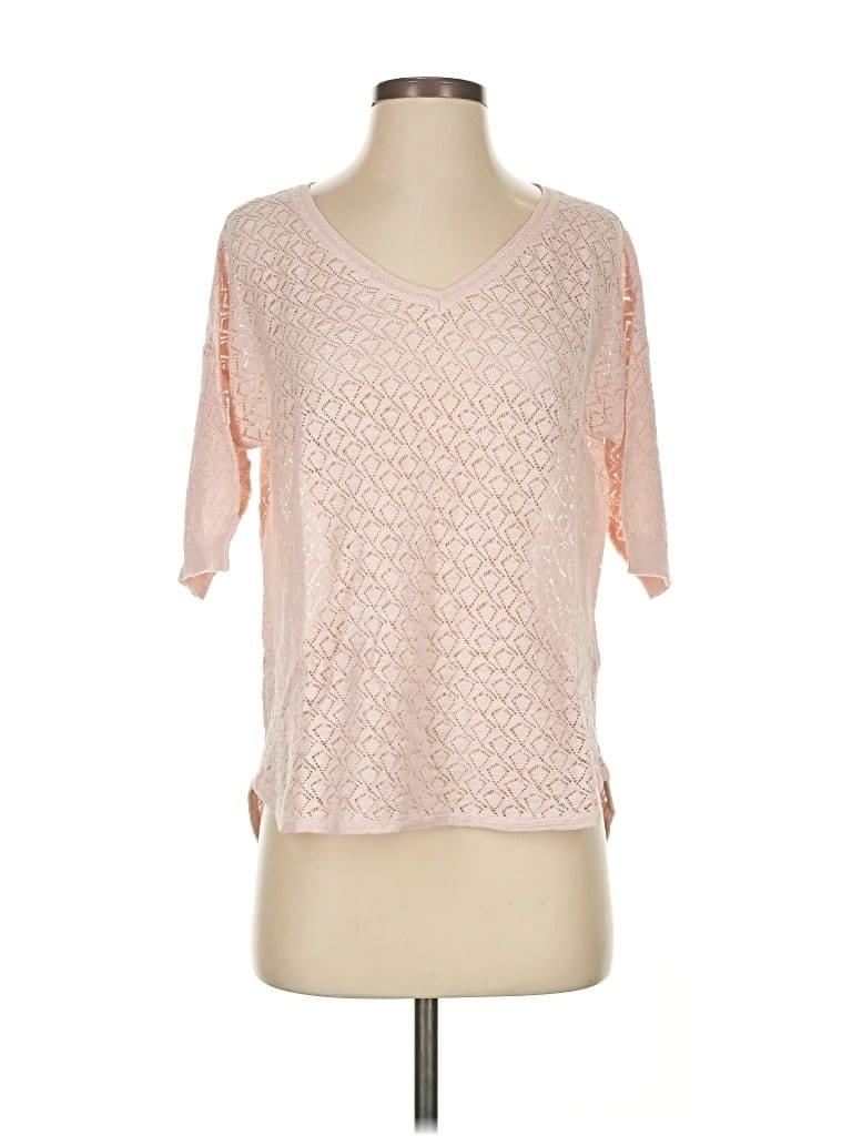 French Connection Short Sleeve Top Pink V Neck Tops In Pink