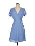 Lush 100% Polyester Solid Blue Casual Dress Size S - photo 1
