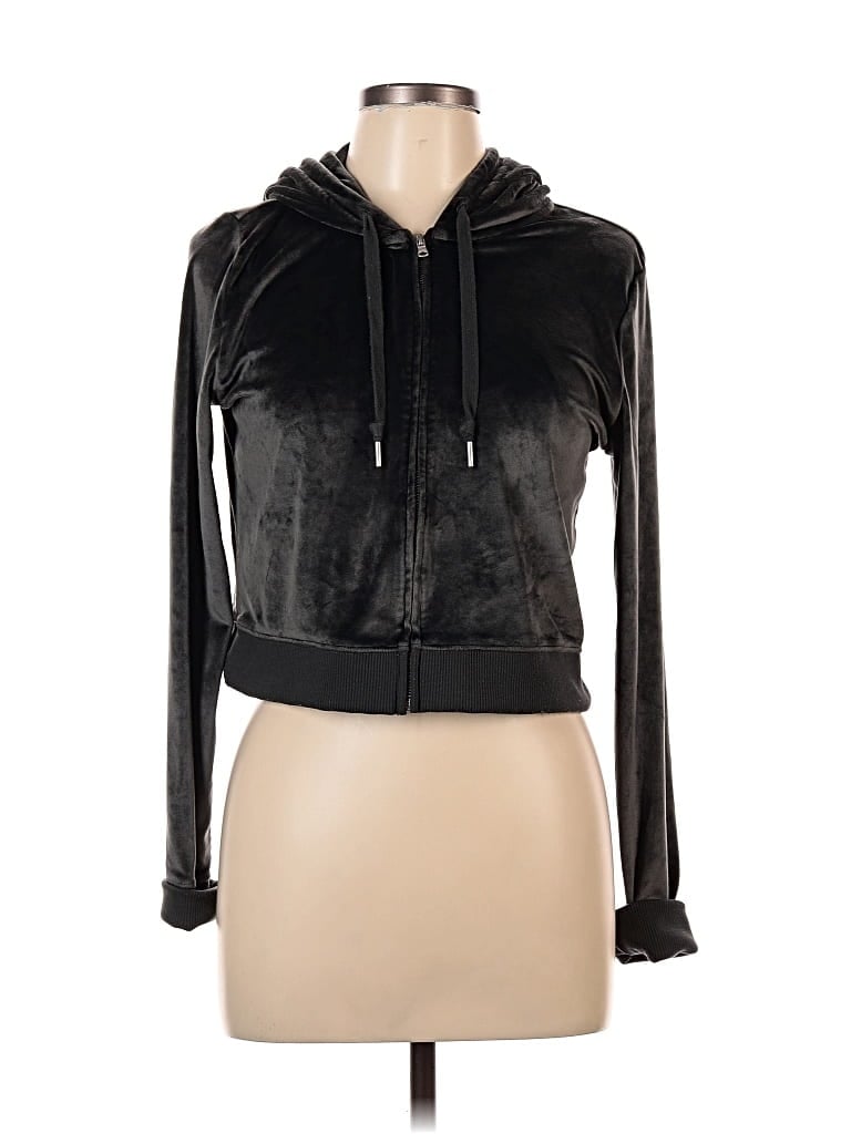 Pre-owned Aerie Zip Up Hoodie In Black