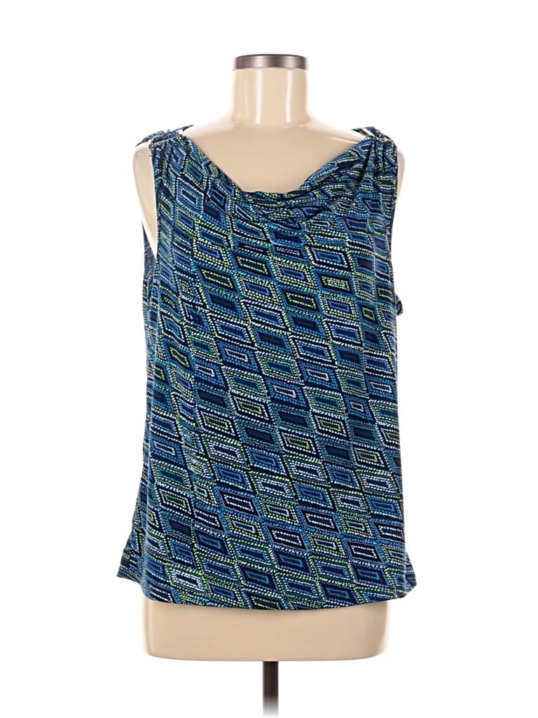 ADRIENNE VITTADINI Pre-owned Sleeveless Top Blue One Shoulder Neckline Tops