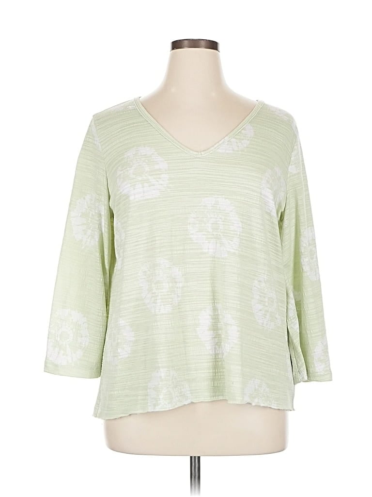 Pre-owned Wonderly 3/4 Sleeve T-shirt In Green
