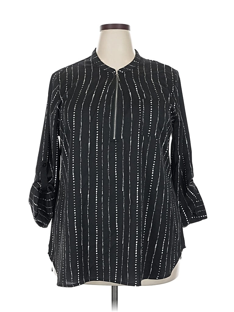 Pre-owned Assorted Brands 3/4 Sleeve Blouse In Black