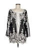 Simply Couture Silver Black 3/4 Sleeve Blouse Size M (estimated) - photo 1