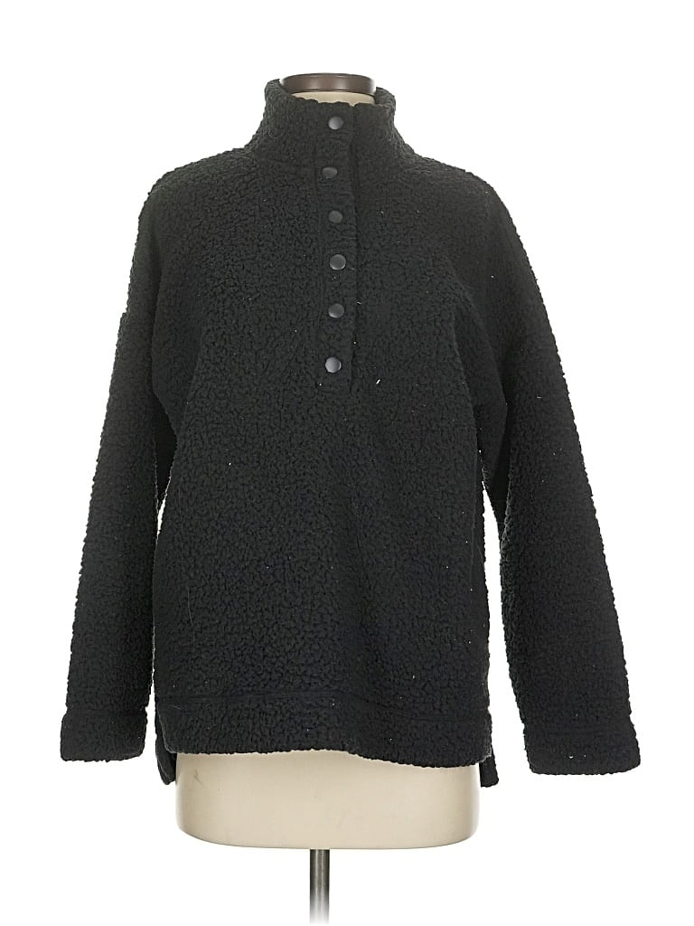 Pre-owned Aerie Fleece Jacket In Black