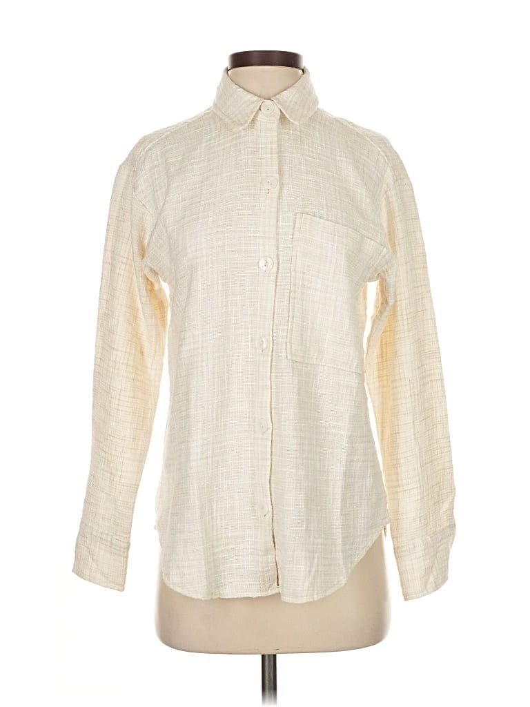 ABERCROMBIE & FITCH Pre-owned Long Sleeve Button Down Shirt In White