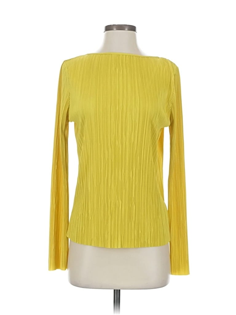 CALVIN KLEIN Pre-owned Long Sleeve Top Yellow Boatneck Tops