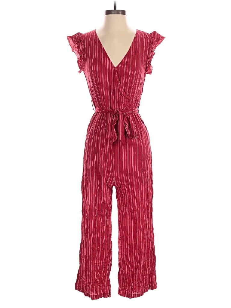 Pre-owned Floral Blooming Jumpsuit In Red