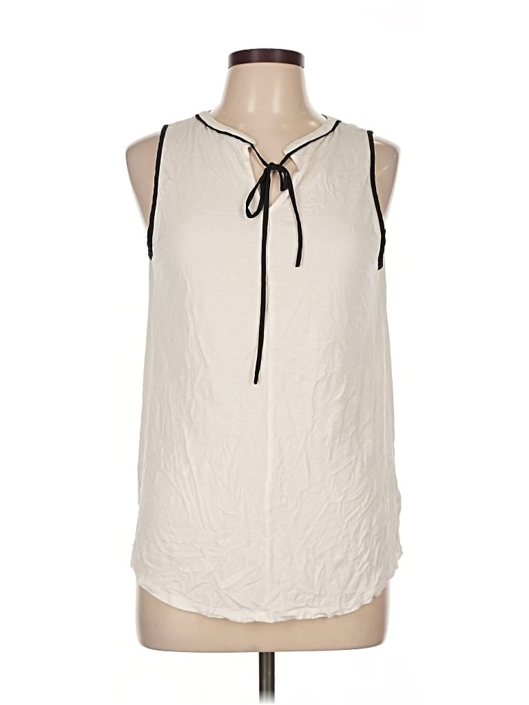 Pre-owned Ann Taylor Loft Sleeveless Blouse In White