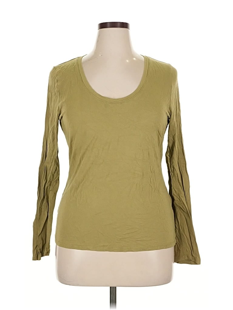 Pre-owned Inc International Concepts 3/4 Sleeve T-shirt In Green