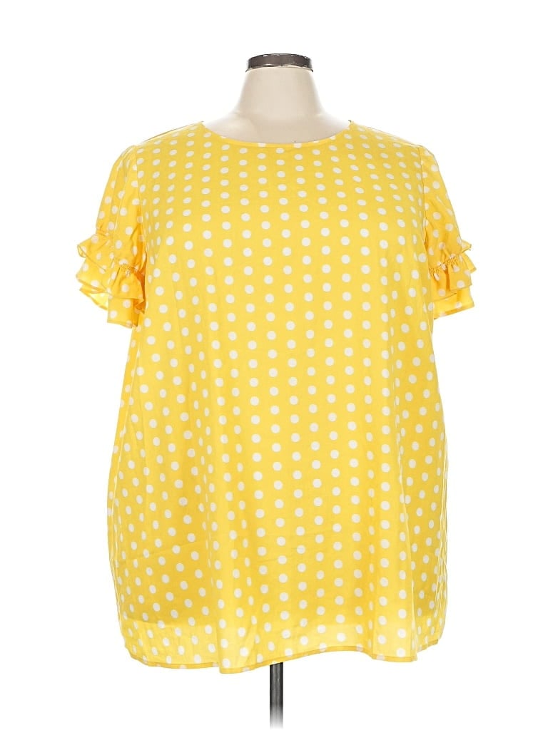 LANE BRYANT Pre-owned Short Sleeve Blouse In Yellow