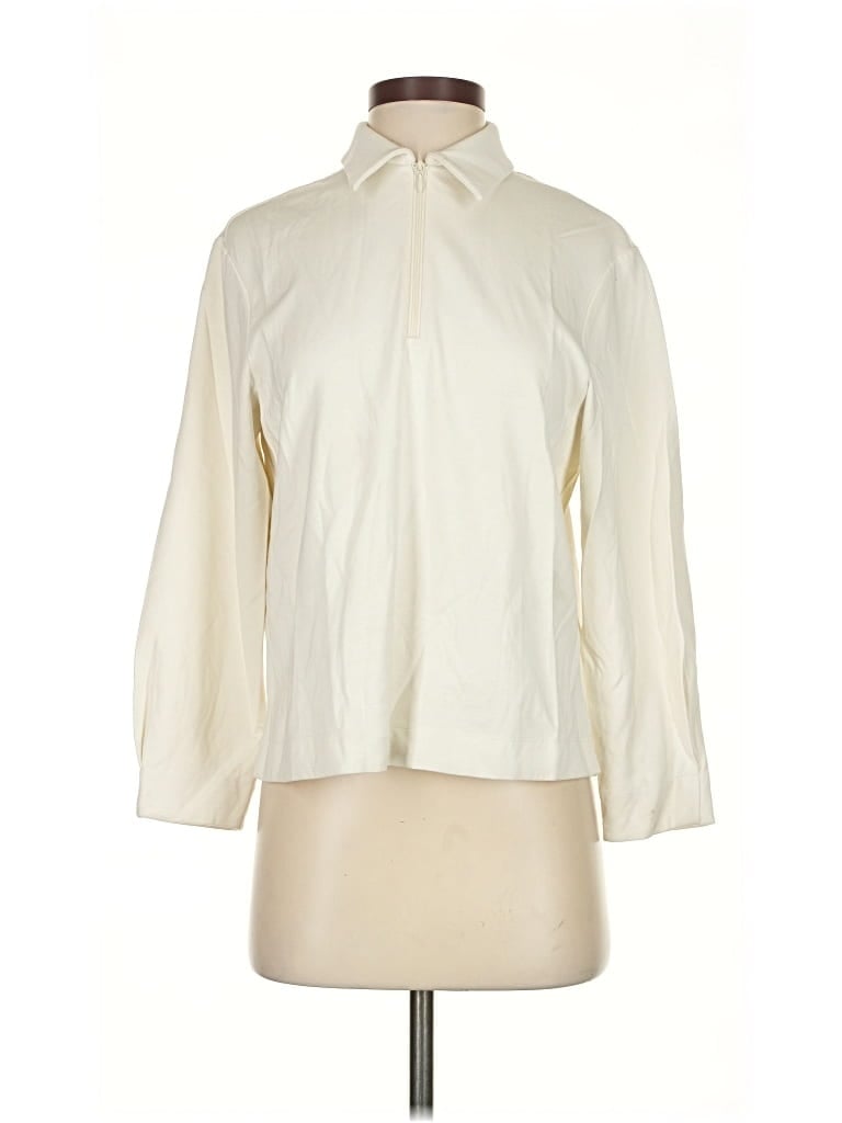 Pre-owned Theory Long Sleeve Polo Shirt In White