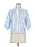 Splendid Stripes Blue 3/4 Sleeve Button-Down Shirt Size M - photo 1