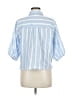 Splendid Stripes Blue 3/4 Sleeve Button-Down Shirt Size M - photo 2