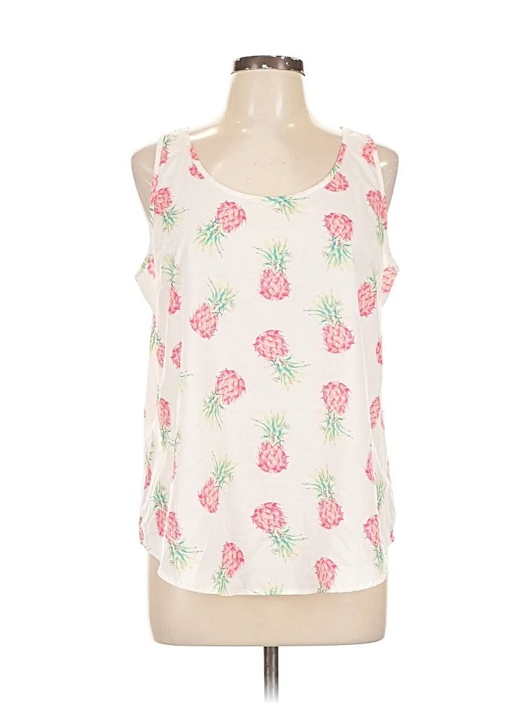 Pre-owned Time And Tru Sleeveless Top Ivory Sweetheart Neckline Tops In White