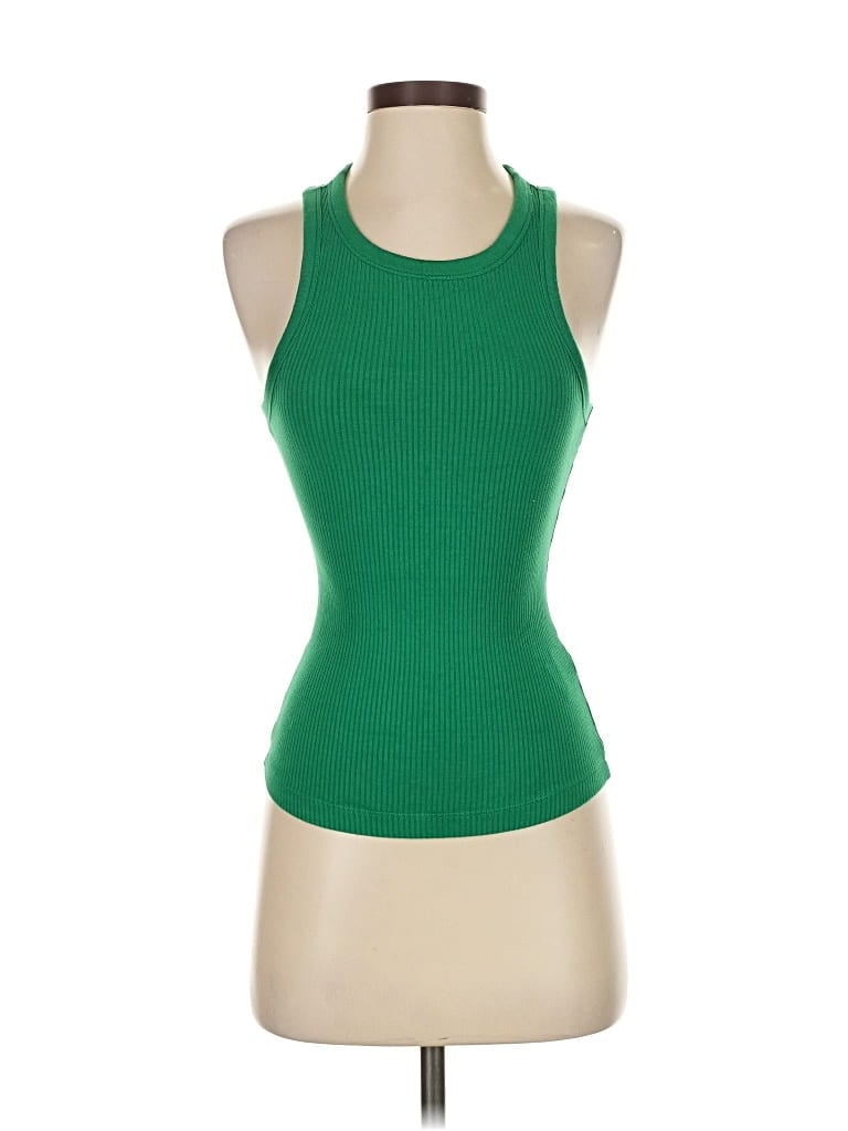 Pre-owned Los Angeles Atelier & Other Stories Tank Top Green Halter Neckline Tops