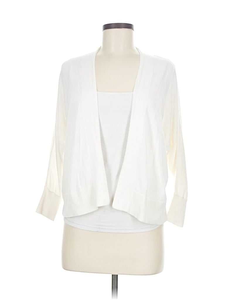 Pre-owned Ann Taylor Loft Outlet Cardigan Sweater In White