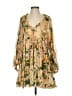 o.p.t 100% Polyester Floral Tan Cocktail Dress Size S - photo 1