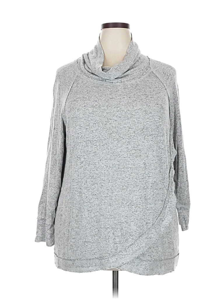 Pre-owned Chelsea & Theodore Turtleneck Sweater In Gray
