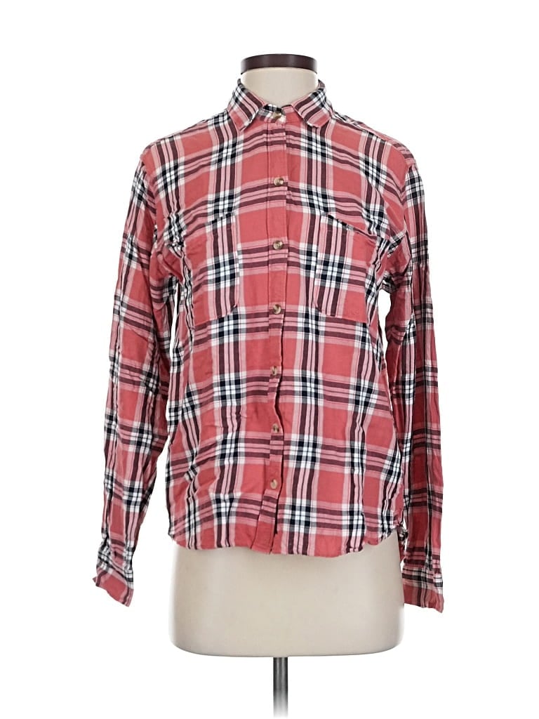 ABERCROMBIE & FITCH Pre-owned Long Sleeve Button Down Shirt In Red