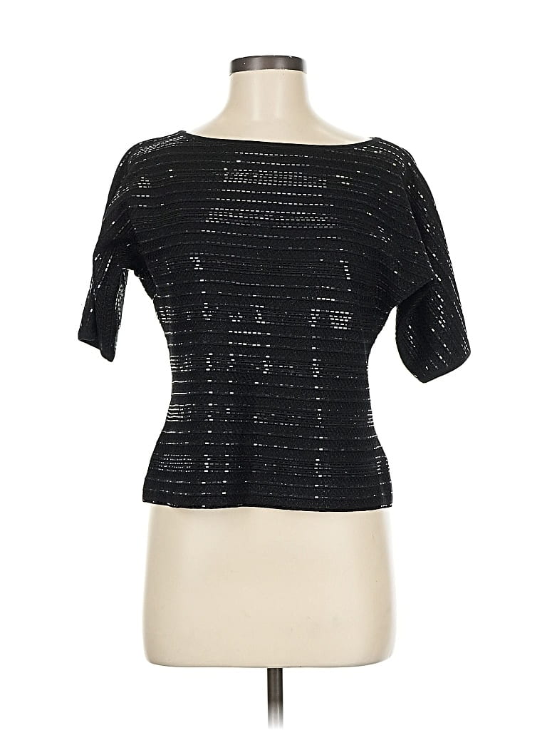 ST. JOHN COLLECTION BY MARIE GRAY Pre-owned Short Sleeve Top Black Square Neckline Tops