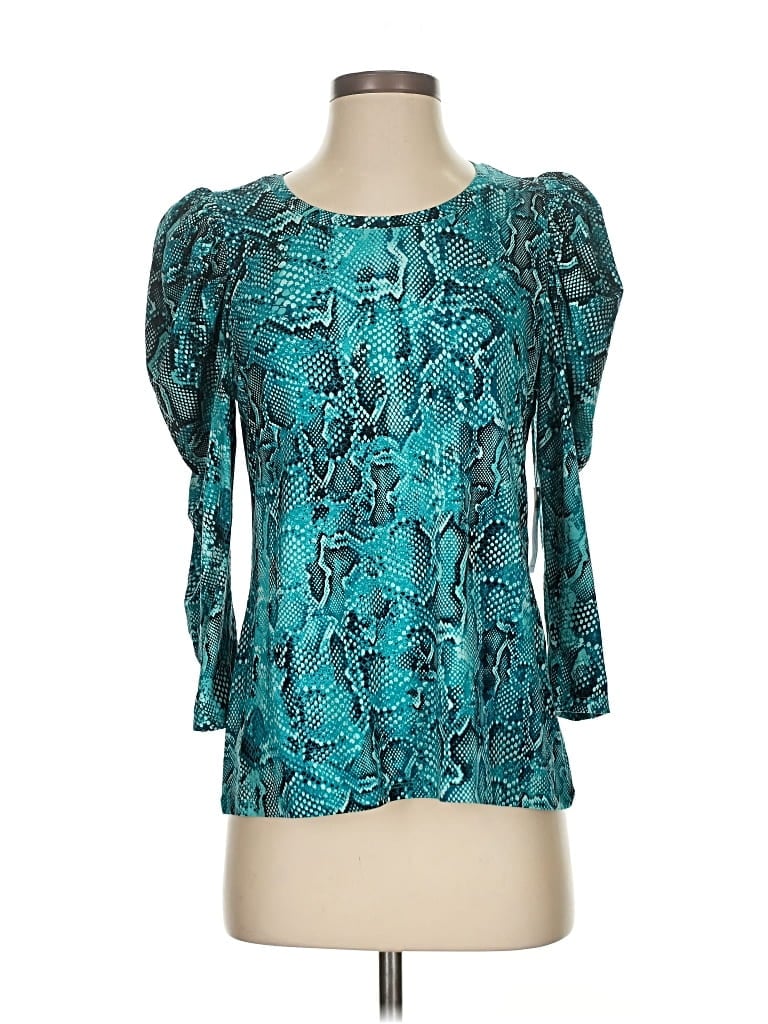 Chico's 3/4 Sleeve T-shirt In Blue