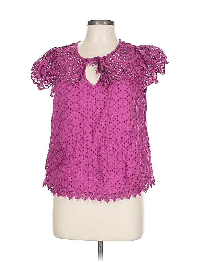Pre-owned Jennifer & Grace Short Sleeve Blouse In Pink