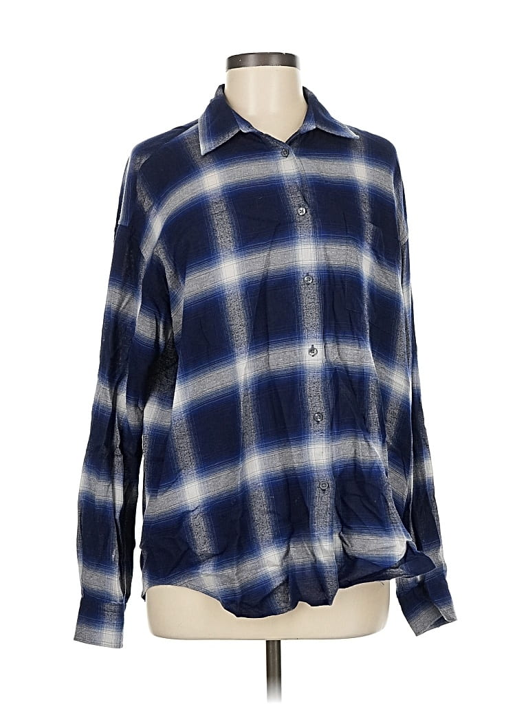 Pre-owned Vince Long Sleeve Button Down Shirt In Blue