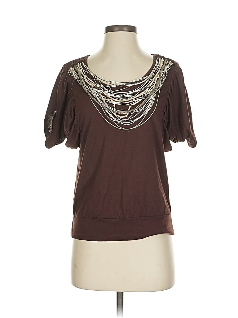 Pre-owned Assorted Brands Short Sleeve T-shirt In Brown
