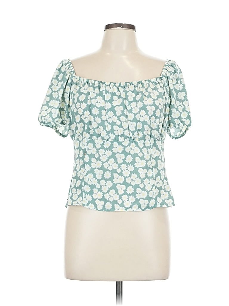 The General Good Short Sleeve Blouse In Blue