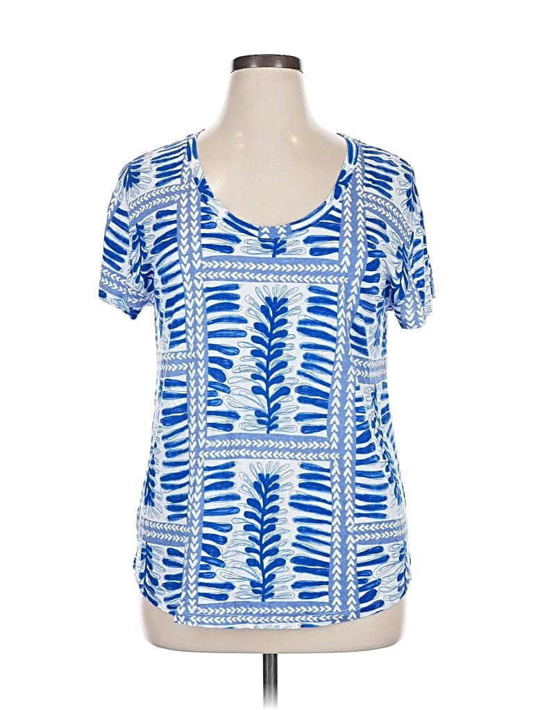 Pre-owned Ann Taylor Loft Short Sleeve T-shirt In Blue