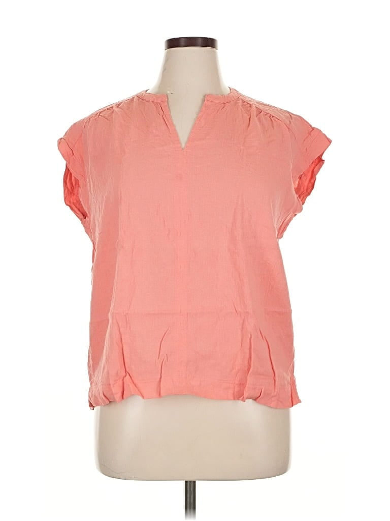 Pre-owned Splendid Short Sleeve Blouse In Pink