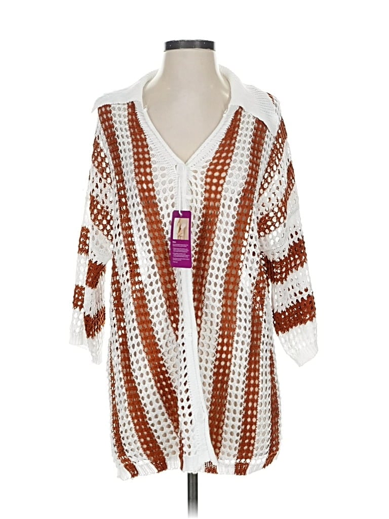 Pre-owned Assorted Brands Cardigan Sweater In Brown