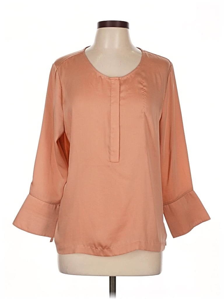 Pre-owned G By Giuliana Rancic 3/4 Sleeve Blouse In Brown