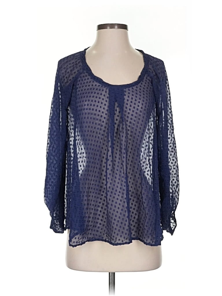 Pre-owned Tori Richard 3/4 Sleeve Blouse In Blue