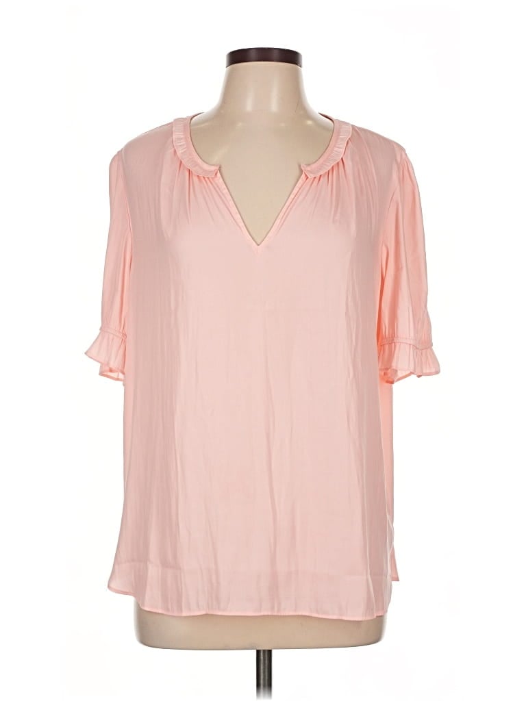 Pre-owned Ann Taylor Loft Outlet Short Sleeve Blouse In Pink