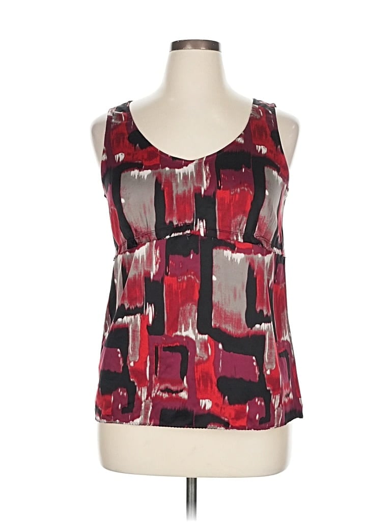 Pre-owned Ann Taylor Factory Sleeveless Blouse In Burgundy