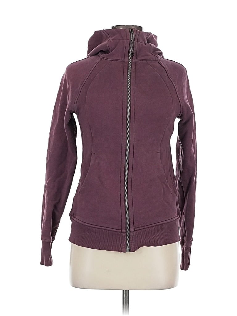 Pre-owned Lululemon Athletica Zip Up Hoodie In Burgundy