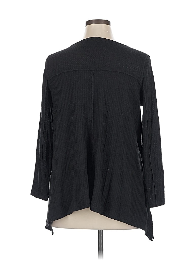 Pre-owned Torrid 3/4 Sleeve Top Black Plunge Neckline Tops