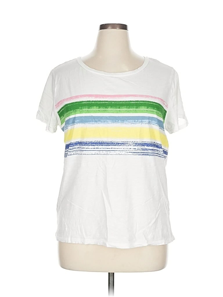 Pre-owned Ann Taylor Loft Outlet Short Sleeve T-shirt In White