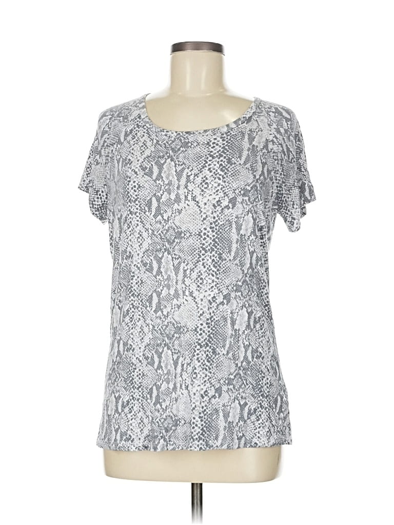 Pre-owned Time And Tru Short Sleeve T-shirt In Silver