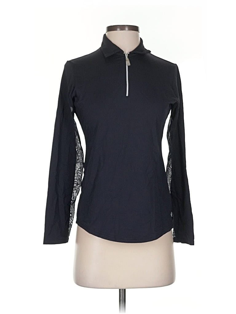 Pre-owned Bette & Court Long Sleeve Polo Shirt In Black
