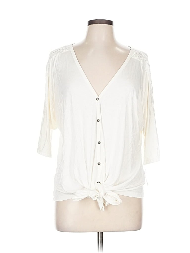 Style & Co 3/4 Sleeve Blouse In White