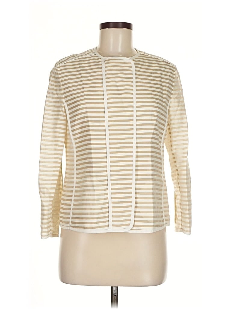 Pre-owned Akris Punto Long Sleeve Blouse In Brown