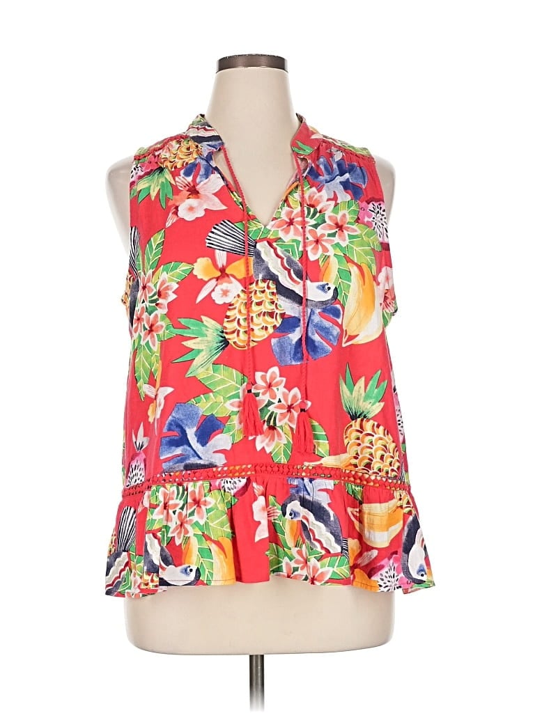 Pre-owned Crown & Ivy Sleeveless Blouse In Red